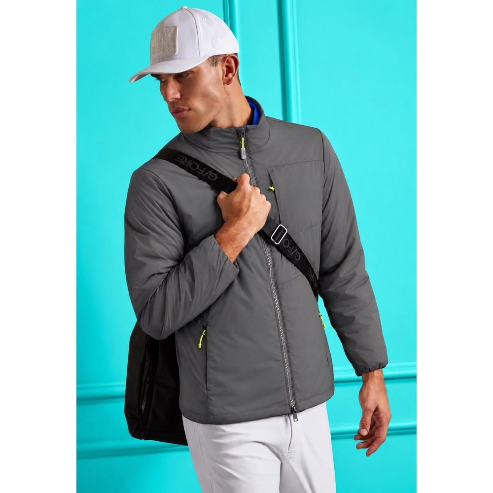 Peter Millar Crown Sport Gray Lightweight Insulated Golf Jacket Full Zip $198